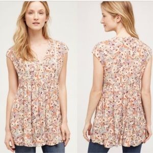 Anthropologie Ladder Lace Floral Tunic